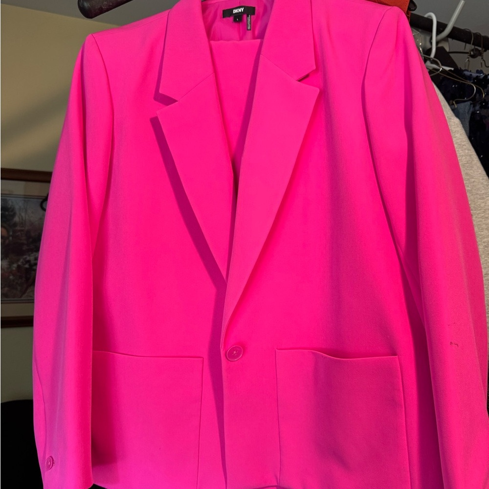 DKNY Women's Pink Blazer & Pant SET